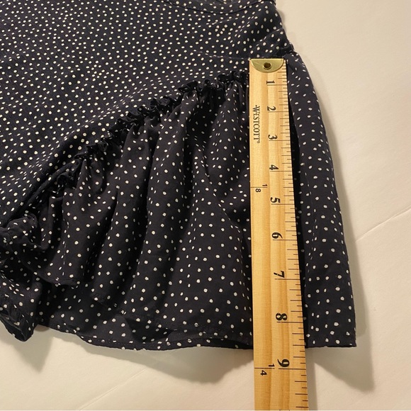 LOFT Black White Polka Dot Linen Flutter Sleeve Blouse - Picture 11 of 11